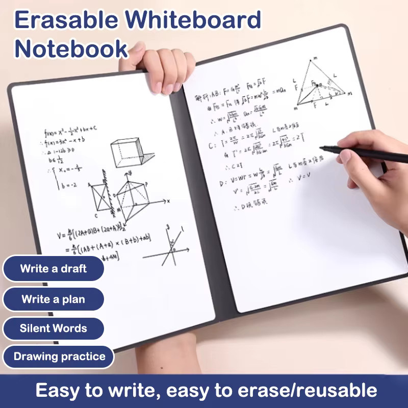 Wiederverwendbarer Leder-Wochenplaner als Whiteboard-Notizbuch-Set in Blau inklusive Whiteboard-Stift und Wischtuch - Bild 2