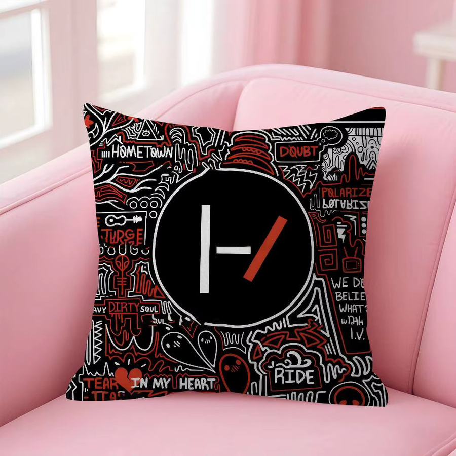 T-Twenty One Pilot Band Kissenbezug Bilibili Schwarz quadratisch 30 x 30 cm - Bild 5