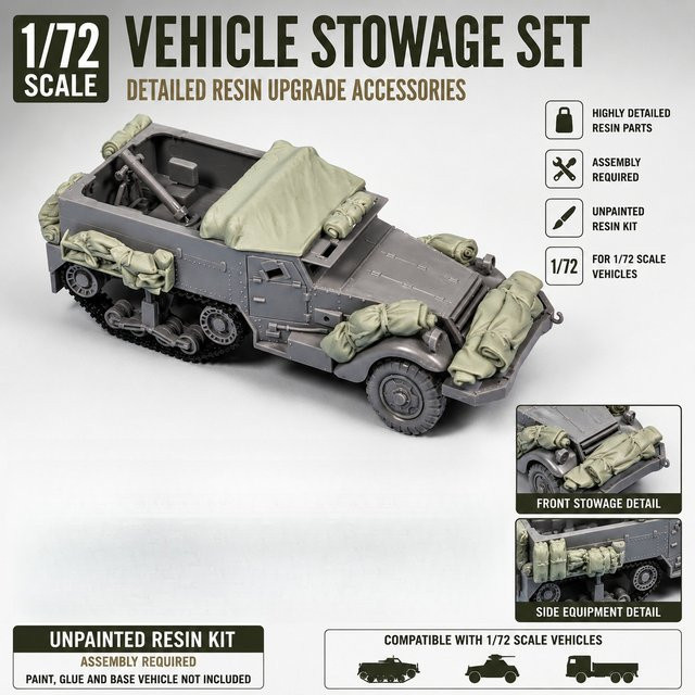 EVANOVM M4A1 Halbkettenfahrzeug-Zubehör, Modellbausatz, 1:72, unbemalt - Bild 1