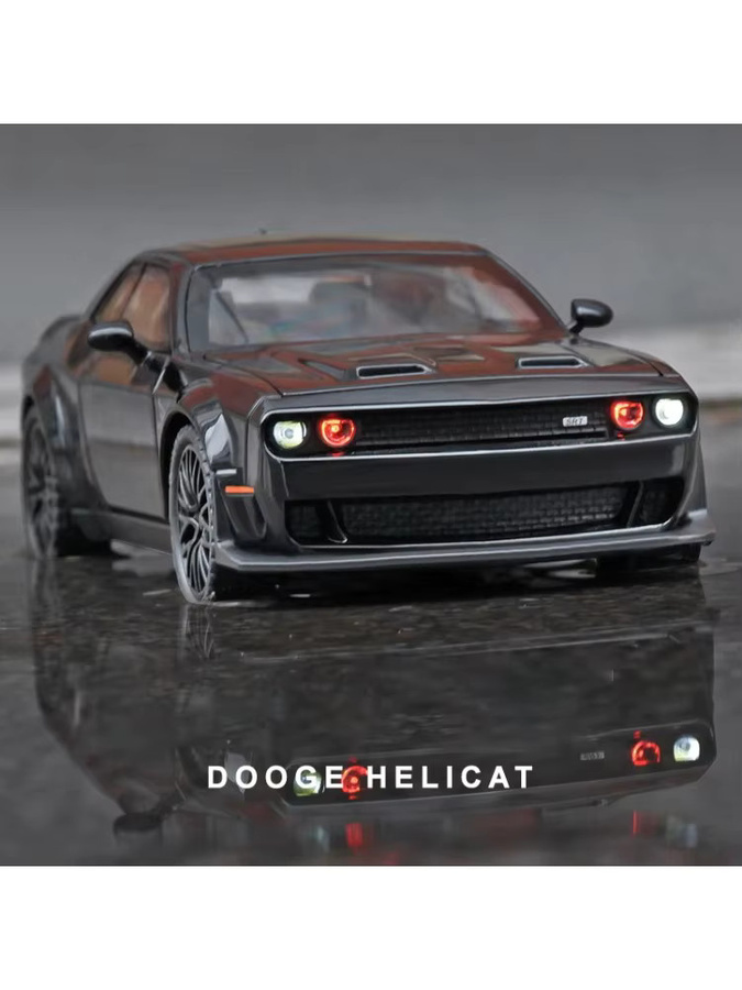 Platinum Challenger Hellcat Redeye Muscle Car Modell, 1:32, Metall, mit Licht und Sound - Bild 4