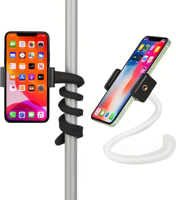 Flexibler und tragbarer Handyhalter in Schwarz für Laufband, Spinbike, Kinderwagen und Schreibtisch - Bild 1