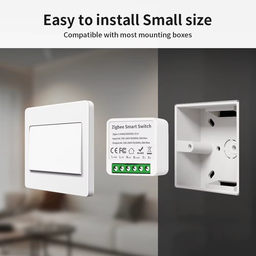 TNCE Tuya Zigbee 3.0 Smart Switch Modul 16A in Weiß für 2-Wege-Steuerung und Sprachsteuerung mit Alexa und Google Home - Bild 2
