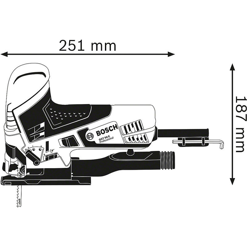 Bosch Professional Stichsäge GST 90 E in Blau und Schwarz - Bild 5