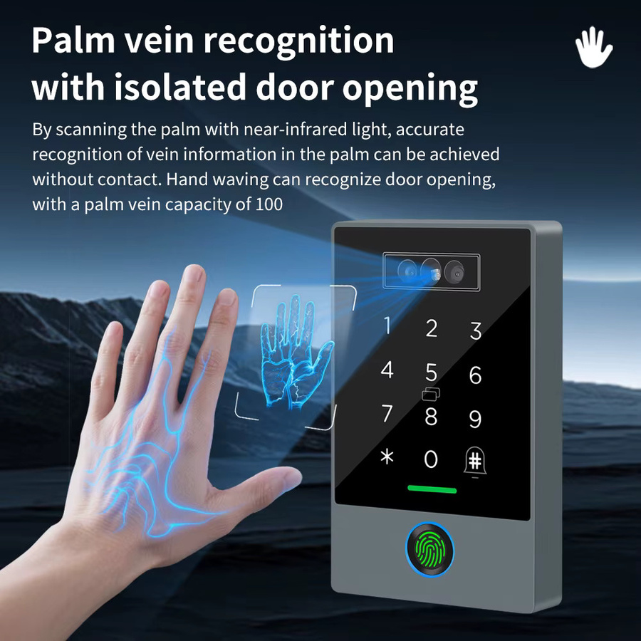 LUCKING DOOR K3D TTLOCK WiFi Video Türklingel mit Gegensprechanlage, IP67 wasserdicht, Gesichtserkennung, Fingerabdruck, RFID-Karte, Palm-Scan und PIN Zugangskontrolle - Bild 4