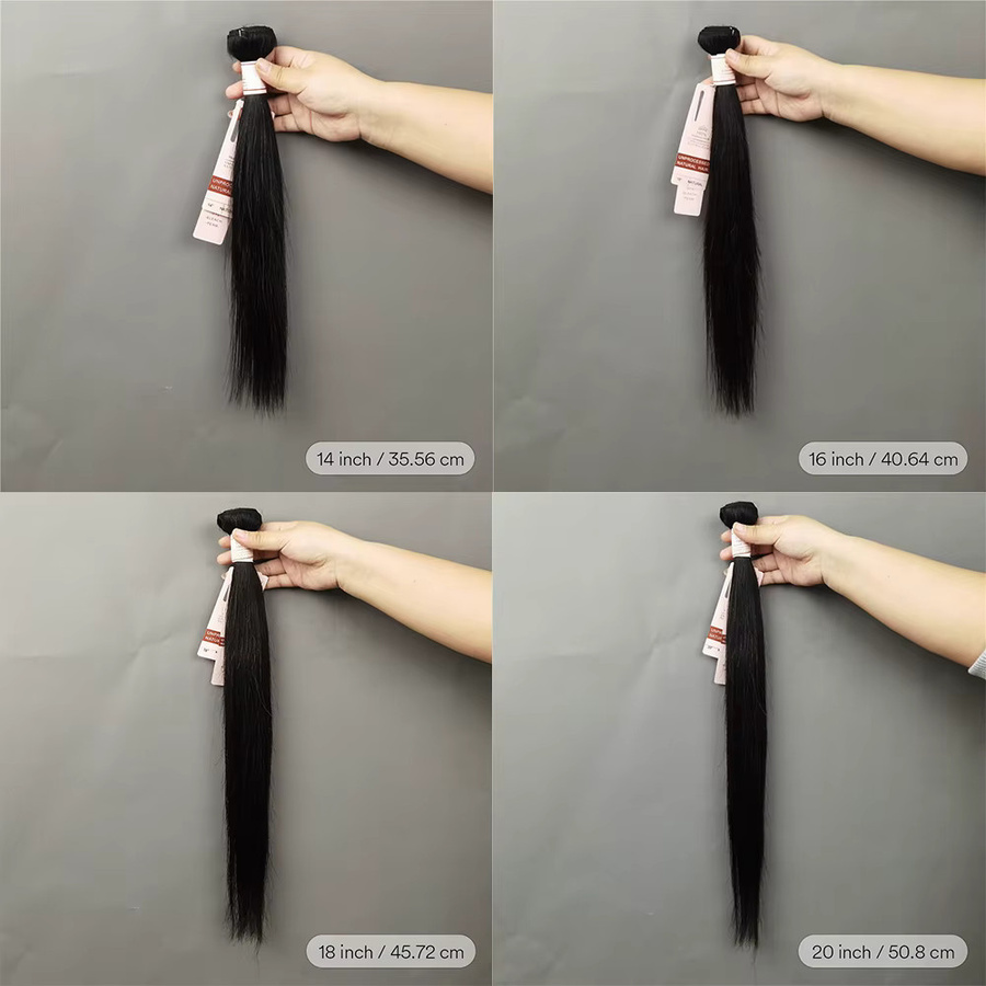 Brasilianische Gerade Haar Bundles Remy Menschenhaar Extensions, Schwarz, Damen - Bild 2