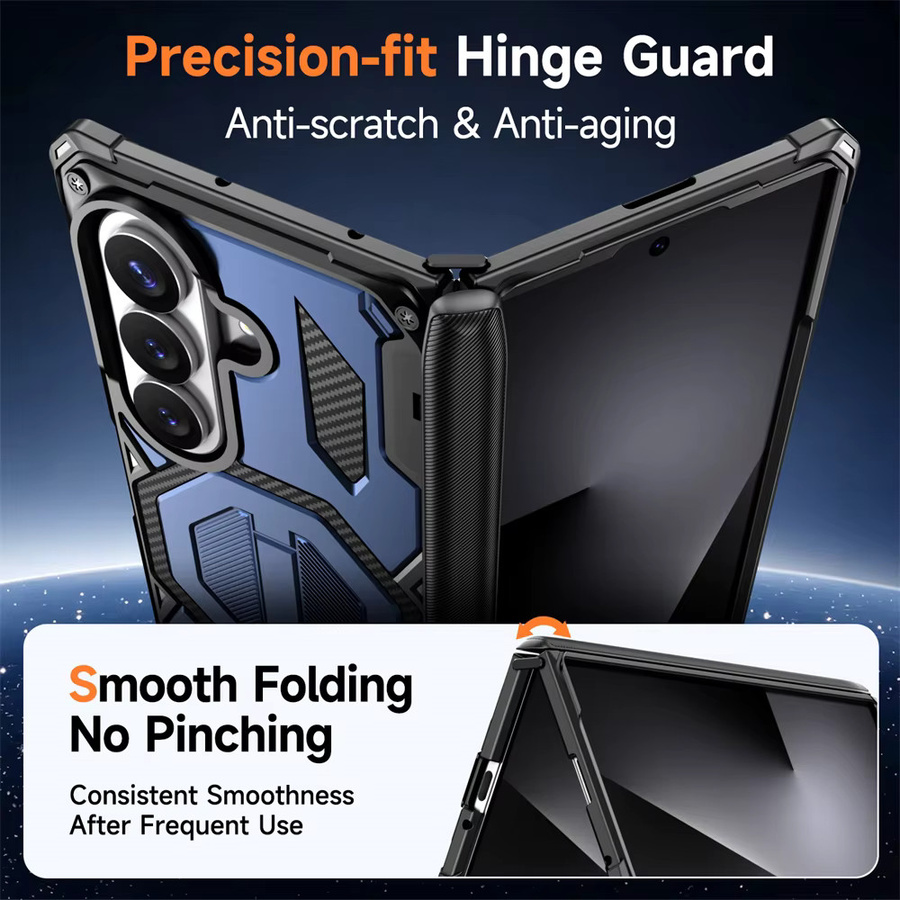 Samsung Galaxy Z Fold 8 Ultra TPU Armor Case mit MagSafe Wireless Charging und magnetischem Metallständer in Grau - Bild 4