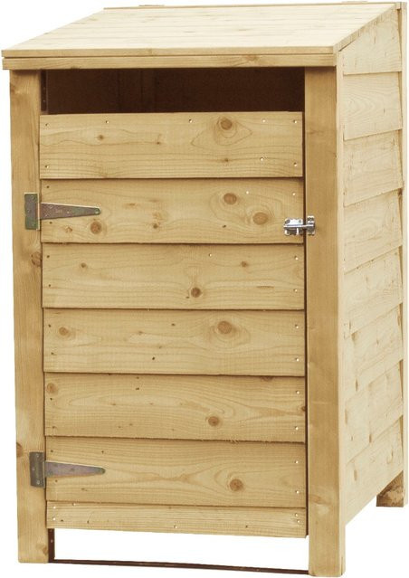 Intergard Mülltonnenbox aus Kiefernholz in Braun, B/T/H: 129 x 80 x 91 cm - Bild 1