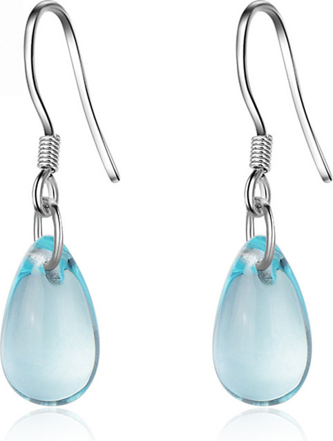 Ohrringe 925 Sterlingsilber, blauer Tropfen-Anhänger, Damen - Bild 1