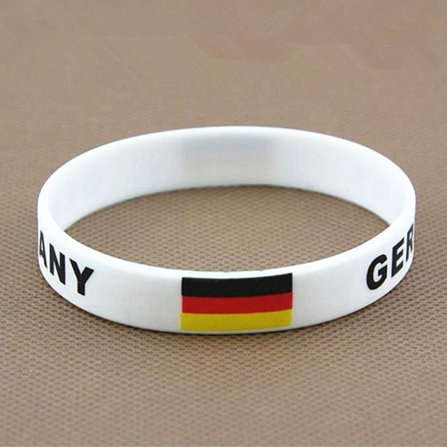 Sportarmband Silikon, Deutschland Flaggenaufdruck, Weiß, Unisex - Bild 1