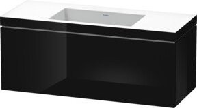 Duravit Waschtischunterschrank L-Cube c-bonded, Wandhängend, Schwarz Hochglanz, B/T: 120 x 48 cm - Bild 1