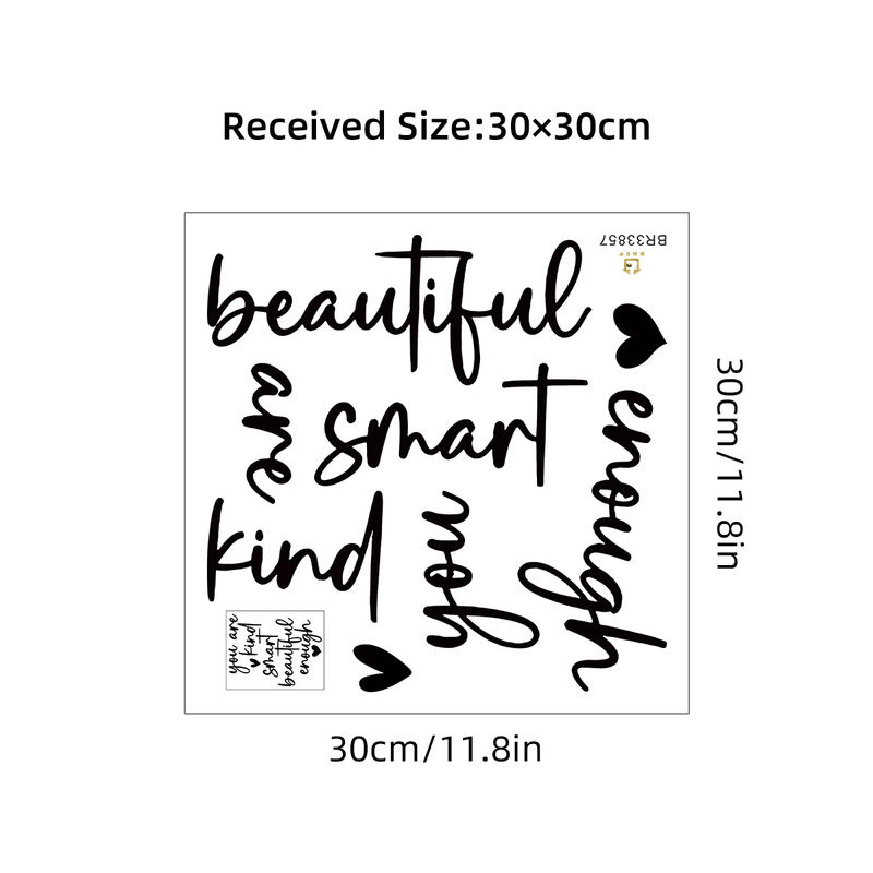 BRUP Wandaufkleber Affirmationskarten You Are Kind Smart Beautiful Enough zur Dekoration von Schlafzimmer, Garderobe und Spiegel - Bild 4