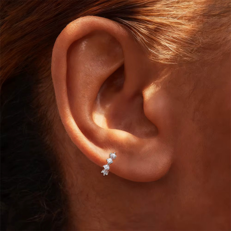 CANNER Piercing Ohrringe, 925 Sterling Silber, Moissanit, Damen - Bild 1