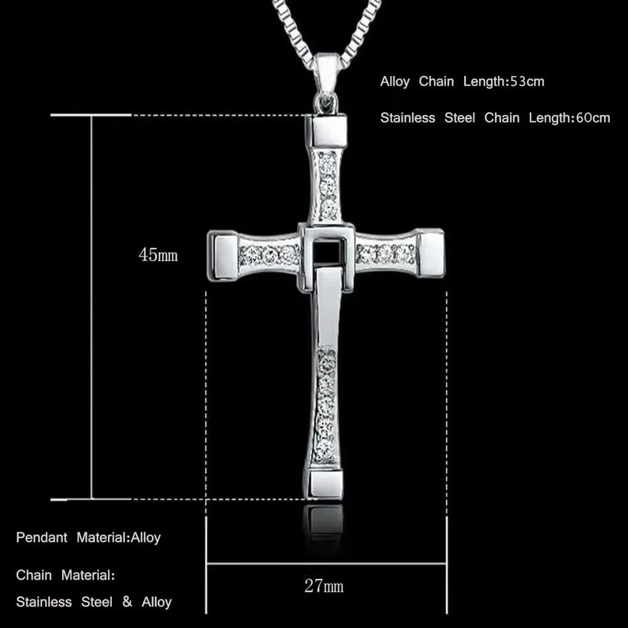 CJYNEWA Halskette Edelstahl, Bicolor, Kreuz-Anhänger, Unisex - Bild 5