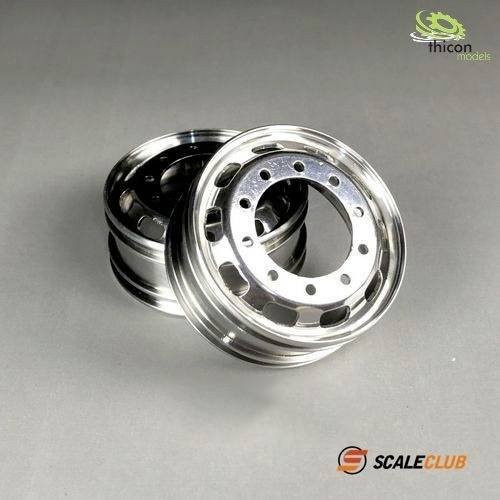 ScaleClub 1:14 Felgen aus Edelstahl in Schwarz, 1 Paar, 25mm - Bild 1