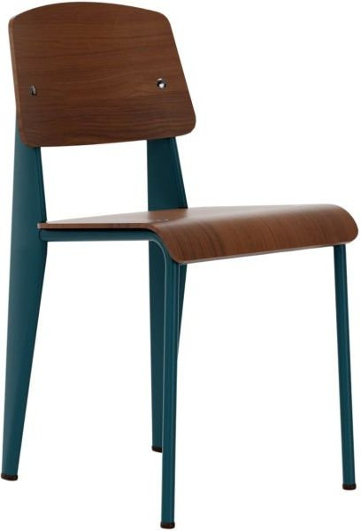 Vitra Standard Stuhl in Blau aus Massivholz und pulverbeschichtetem Metall im modernen Design - Bild 1