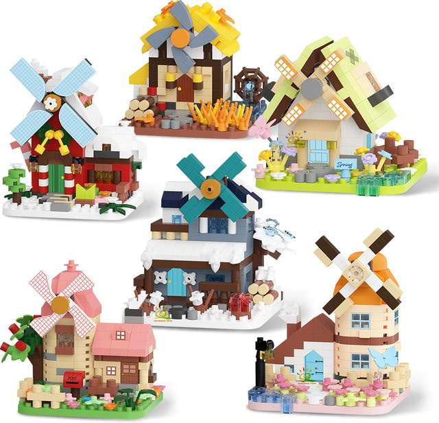 HUIQIBAO Windmühle Haus, Micro Baustein Modell, Street View - Bild 1
