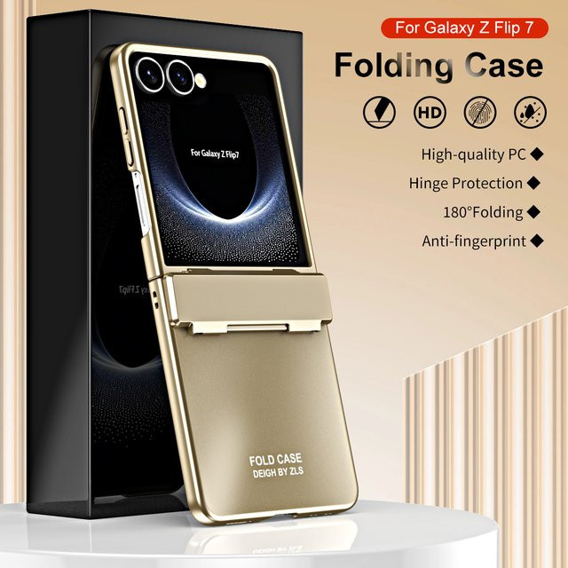 Samsung Galaxy Z Flip 7 Star Series Schutzhülle aus PC in Purple und Gold mit Anti-Drop und Anti-Fingerabdruck-Funktion - Bild 1