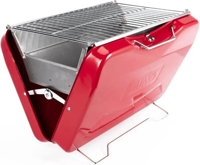 Taino Mox Koffer-Grill Holzkohlegrill für Camping und BBQ in Rot - Bild 1