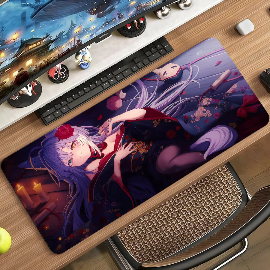 Großes Gamer-Mauspad T-Tenko Shibuki Mädchen Design, rutschfeste Schreibtischunterlage in Multicolour für PC und Laptop - Bild 3