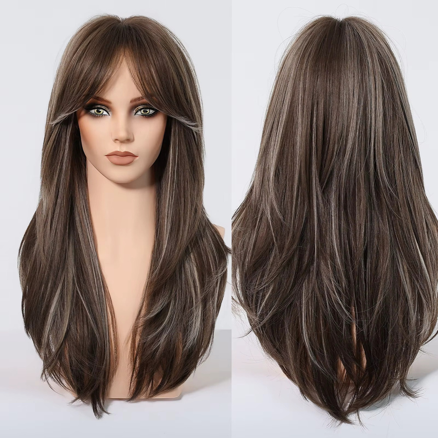 HAIRCUBE Synthetische Perücke, mittellang, gewellt, braun-blond, Damen - Bild 2