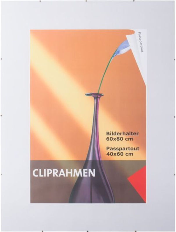 Buri Cliprahmen Rahmenlos mit Acrylglas in Transparent, Rechteckig, Breite: 60 cm, Höhe: 80 cm - Bild 1