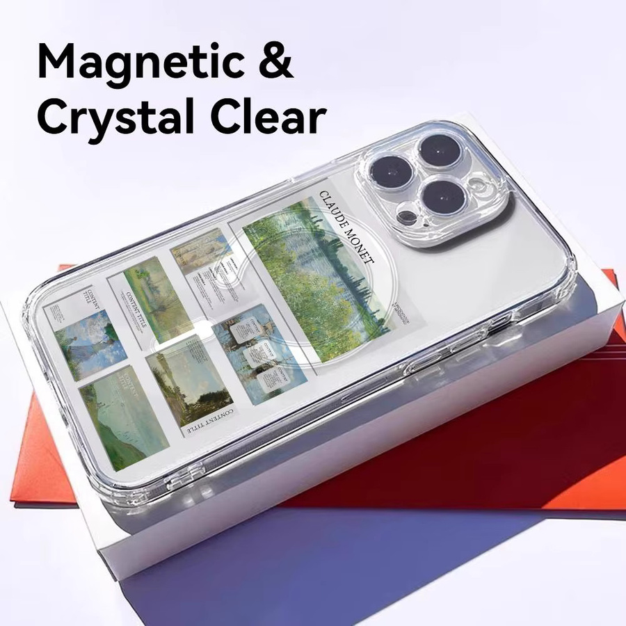 Magnetische Claude Monet Handyhülle für Apple iPhone 17 16 15 14 13 12 11 Pro Max Plus Transparent Stoßfest und Kratzresistent - Bild 2