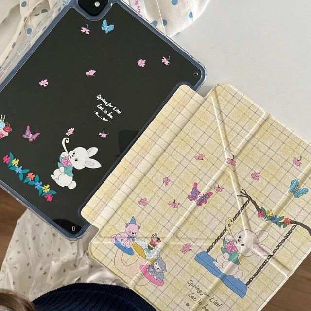 Apple iPad Hülle mit Bleistifthalter in Creme für iPad Pro, Air und Mini Modelle - Bild 1