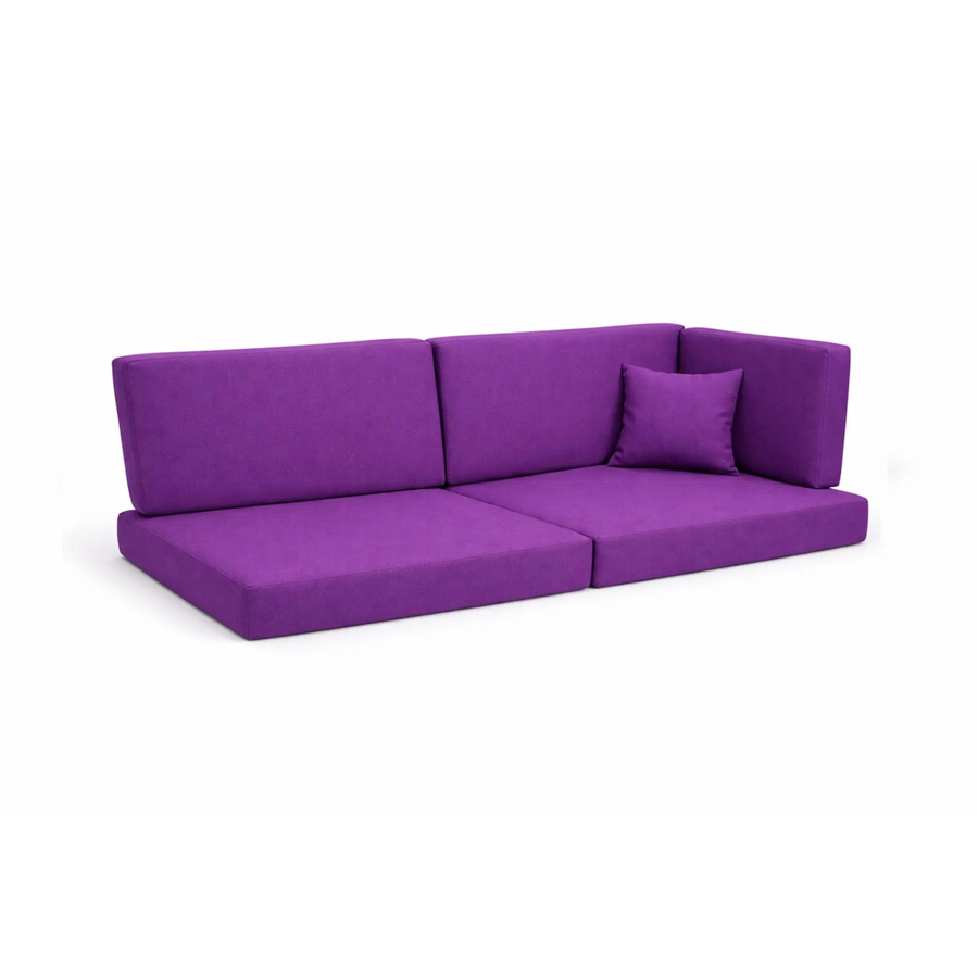 Setgarden Comfort Palettenkissen 6er Set Outdoor in Violett mit Sitzkissen und Rückenkissen, Sitzkissen B: 120 cm, T: 50 cm, H: 10 cm und Rückenkissen B: 120 cm, T: 40 cm, H: 10 cm - Bild 2