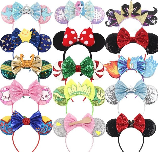 HEROCROSS Haarband, Mickey Mouse Ohren, Pailletten, Kinder und Erwachsene - Bild 1