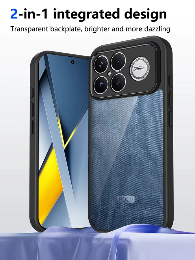 Stoßfeste Silikon Schutzhülle für Xiaomi Poco F8 Ultra 5G in Transparent oder Schwarz mit Air-Kissen-Technologie und matter Rückseite - Bild 7