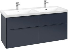 Villeroy & Boch Waschtischunterschrank Subway 3.0 in Grau oder Blau, Wandmontage mit LED-Beleuchtung und Schubladen, B/T/H: 127,2 x 56,6 x 47,8 cm - Bild 1