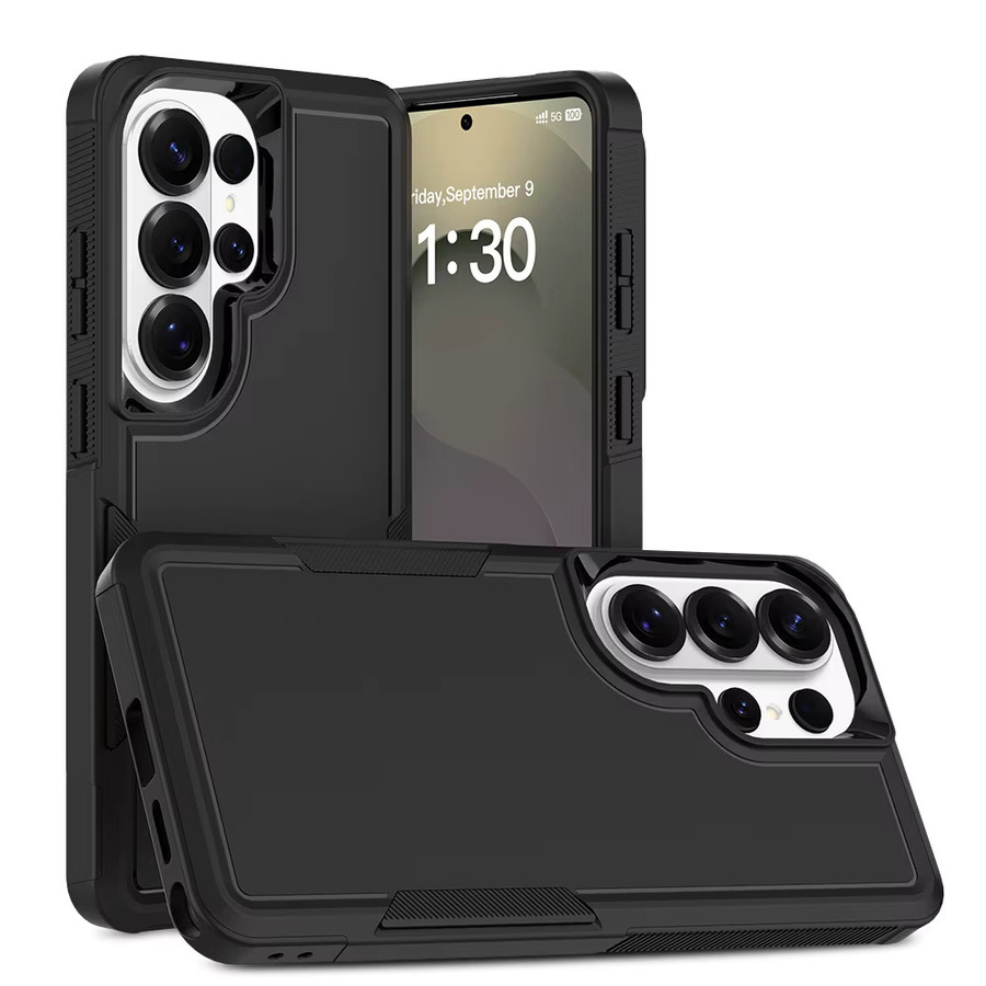 Stoßfeste 2-in-1 Hardcover Schutzhülle für Samsung S26 Edge Plus Ultra, S25 FE und S24 in Grün mit militärischer Rüstung und mattem Finish - Bild 5