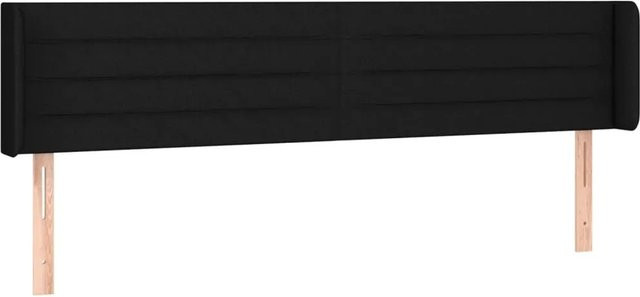 vidaXL LED Kopfteil Schwarz mit USB-Ladeport und integrierter Beleuchtung, Stoff, B: 183 cm, T: 16 cm, H: 78-88 cm - Bild 1