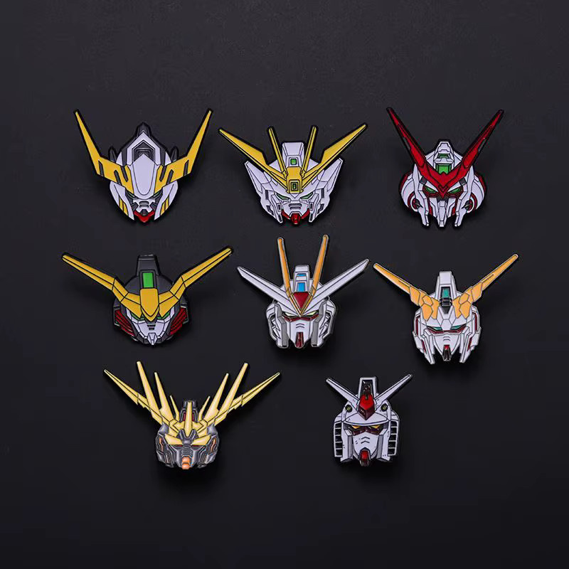 Bandai Gunda Roboter, Brosche, Metall, 8-teiliges Set, Bunt / Mehrfarbig - Bild 3