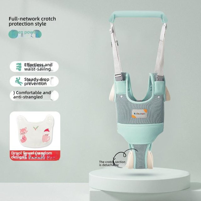 Atmungsaktiver Baby-Laufgurt von okhaowu in Green aus Baumwolle mit Lendenwirbelstütze und Anti-Zerrung-Funktion - Bild 1