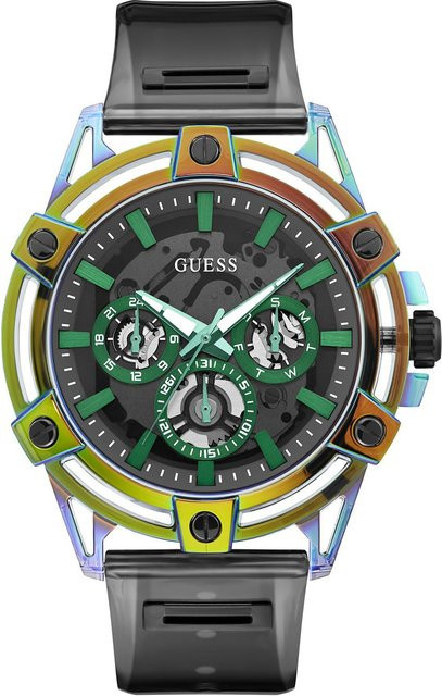 Guess Herrenuhr Tucker, Quarz, Silikon, 50 mm, Grau, 1 ATM - Bild 1