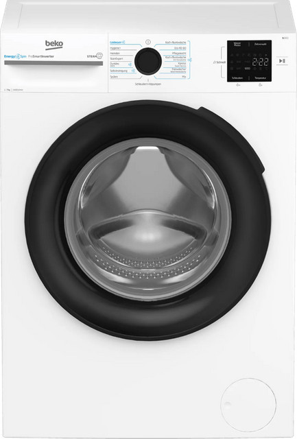 Beko BM3WFU3741X Waschmaschine als Frontlader in Weiß mit 7 kg Kapazität, 1400 U/min und Dampfprogrammen - Bild 1