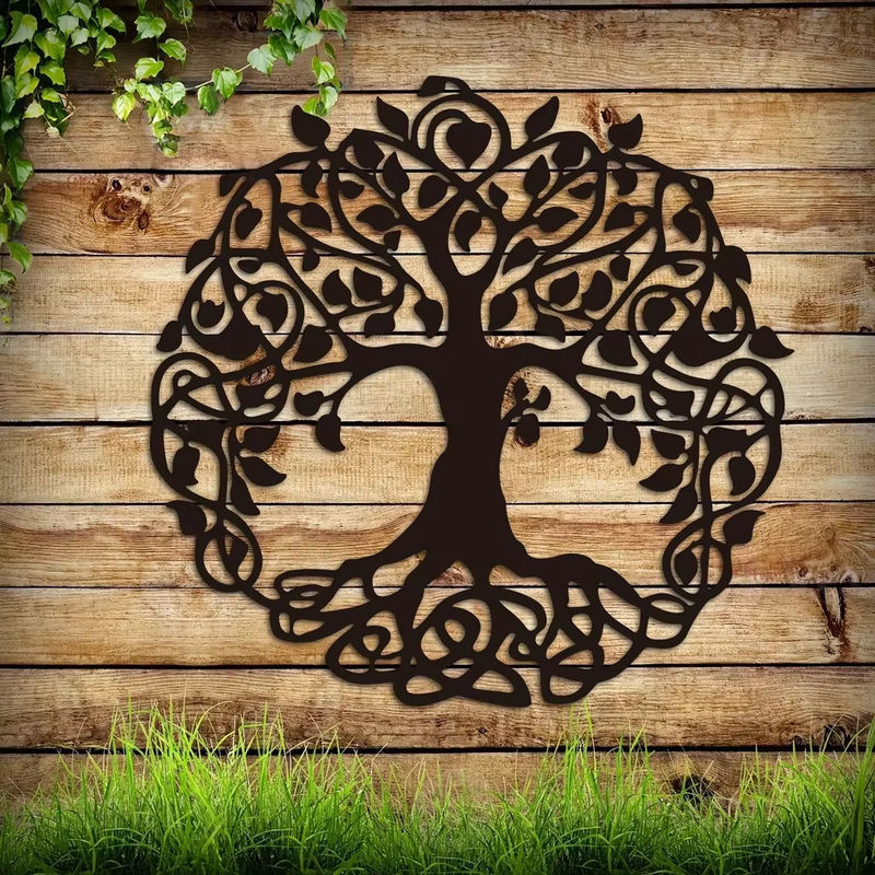 CIFBUY Wanddeko Baum des Lebens Metall Wandbehang in Schwarz - Bild 3