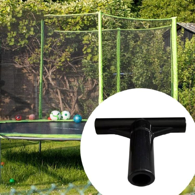 5 Stück Trampolin-Sicherheitsnetzstangen Endkappen T-förmige Rohrhülse Schnellverbinder Fitting für Outdoor und Home in Schwarz - Bild 4