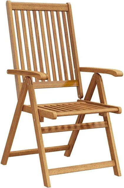 vidaXL Gartenstühle Set aus 2 Stück, klappbar, Akazienhartholz, Braun, modern, geölt - Bild 1