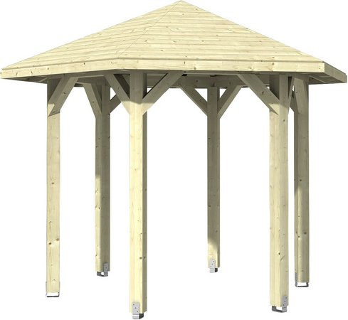 Skan Holz Pavillon Nancy 1 aus Leimholz Fichte in Beige mit Zeltdach, B/H/T: 360 x 292 x 312 cm - Bild 3