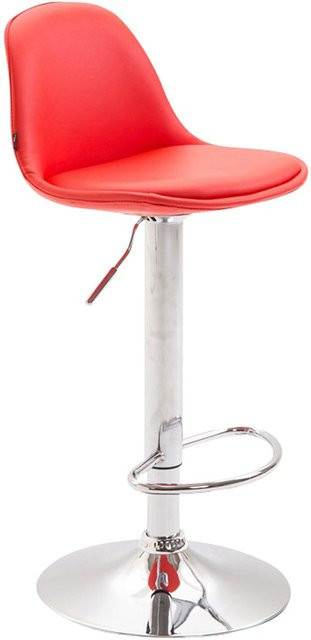 TPFLiving Barhocker Kilian in Rot mit Kunstleder und Metallgestell in Chromoptik B/T/H: 39 x 43 x 120 cm - Bild 1