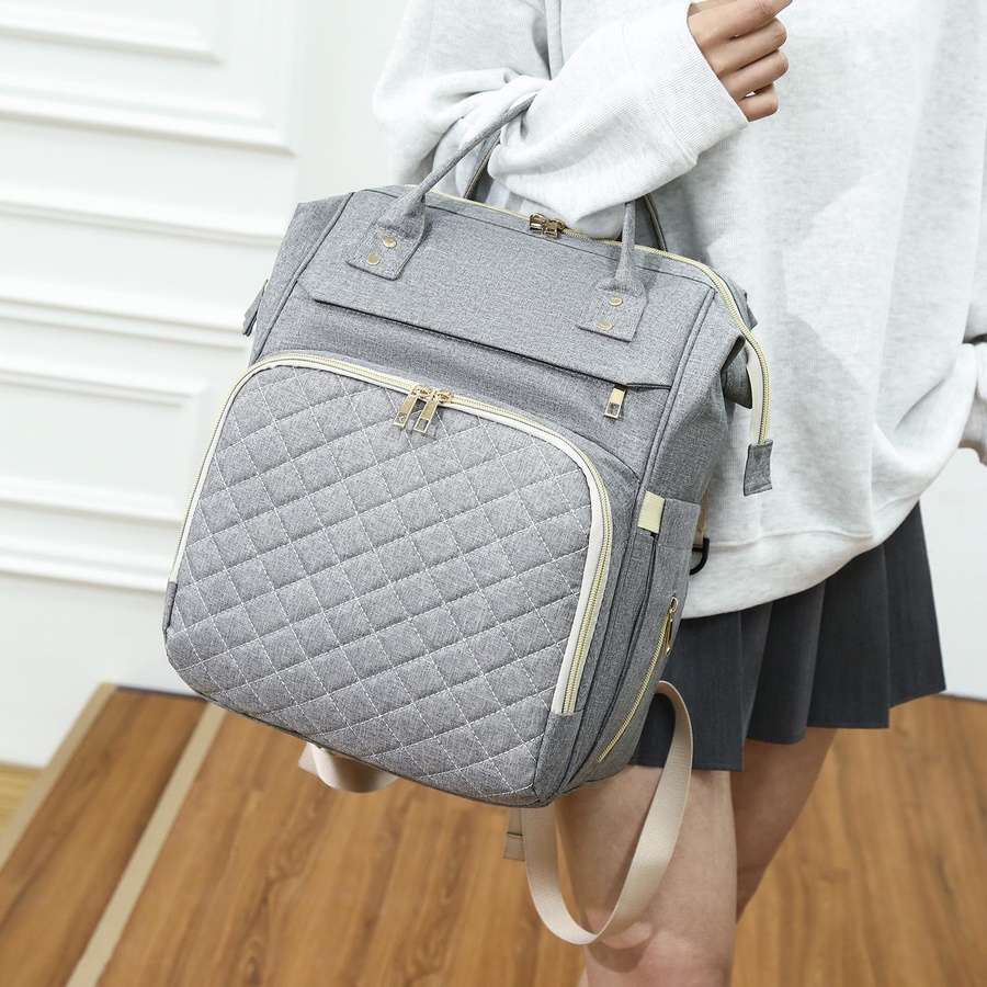 Igeteck Wickeltaschen-Rucksack wasserabweisend in Schwarz - Bild 3