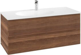 V&B Waschtischunterschrank Antao mit Auszugsbeleuchtung in Warm Walnut, B/T/H: 118,8 x 50,4 x 49,3 cm - Bild 1