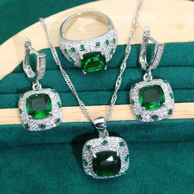 YIRAN Jewelry Schmuckset, Kupfer, Zirkonia, Silber, Unisex - Bild 1