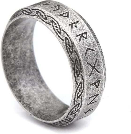 YIRAN Jewelry Runenring Edelstahl, Schwarz, Unisex, Vintage - Bild 1