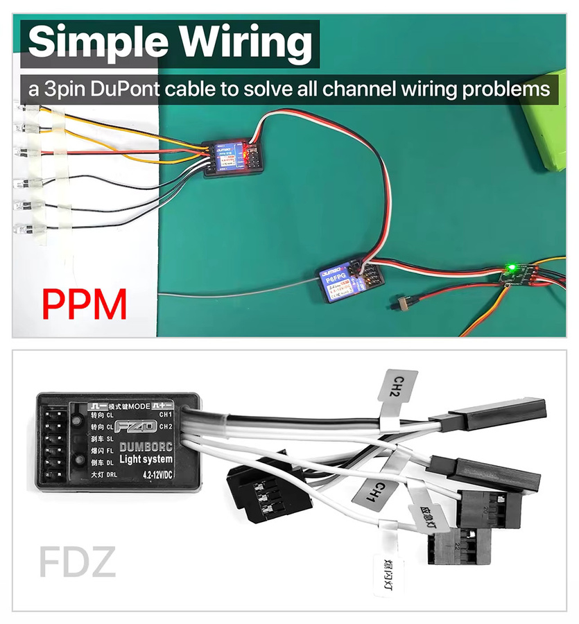 DUMBORC PPM Lichtsystem Lampensteuermodul Simulationslichtregler in Schwarz für LED-Leuchten (DC 4,8-6V) - Bild 3