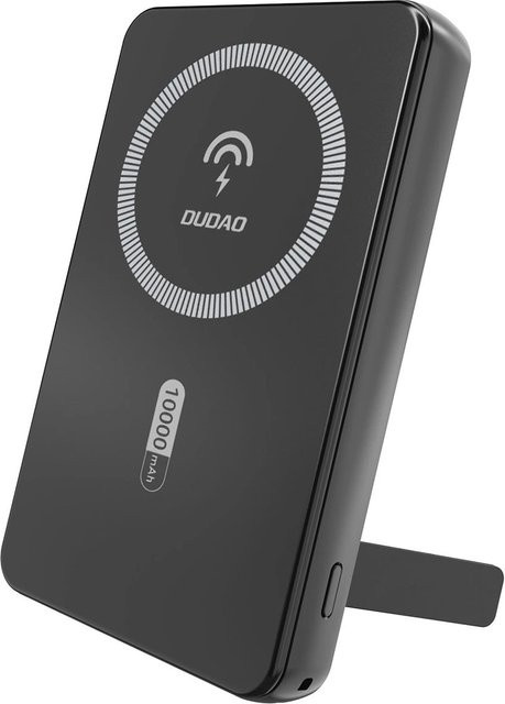Externer Wireless-Akku Dudao K14S+ in Schwarz mit 10000mAh, 22.5W Schnellladung und Anschlüssen für USB-A, USB-C sowie QI-Wireless-Charging - Bild 1
