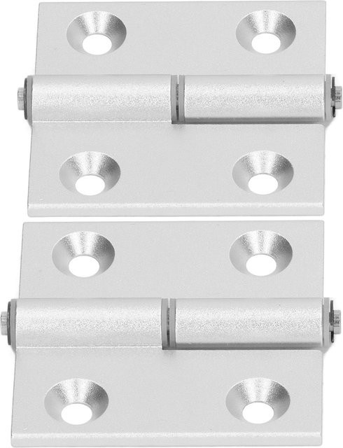 2 Stück Türscharnier Klappscharnier aus Aluminium in Silber mit Harzbuchse und Edelstahl-Optik - Bild 1