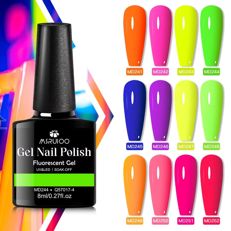 MSRUIOO Gel-Nagellack, Neon, Glänzend, 8 ml - Bild 2